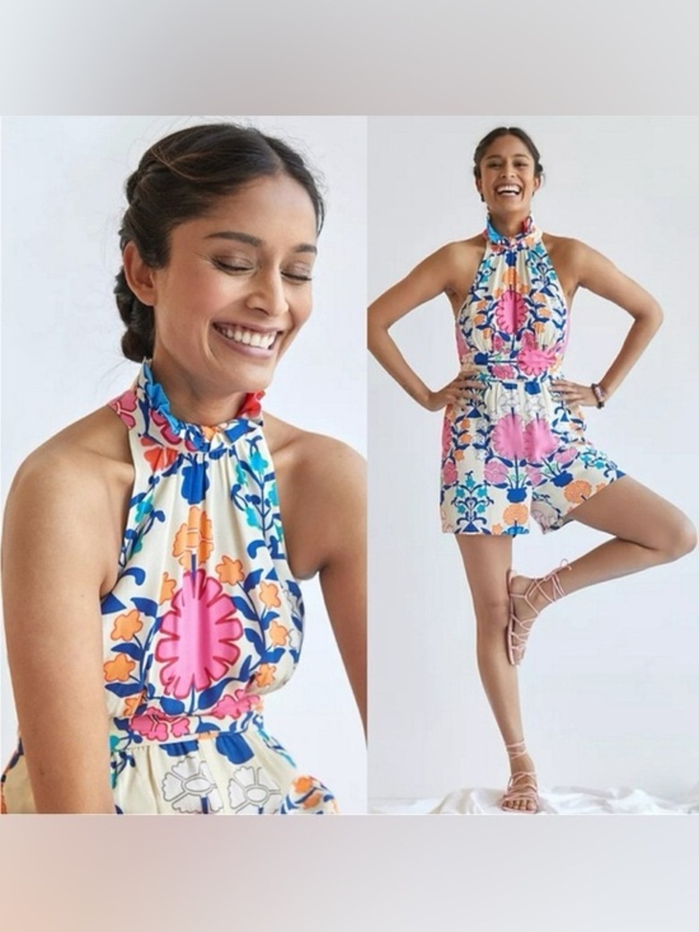 NWOT ANTHROPOLOGIE Plenty by Tracy Reese Ruffled Floral Romper size XL